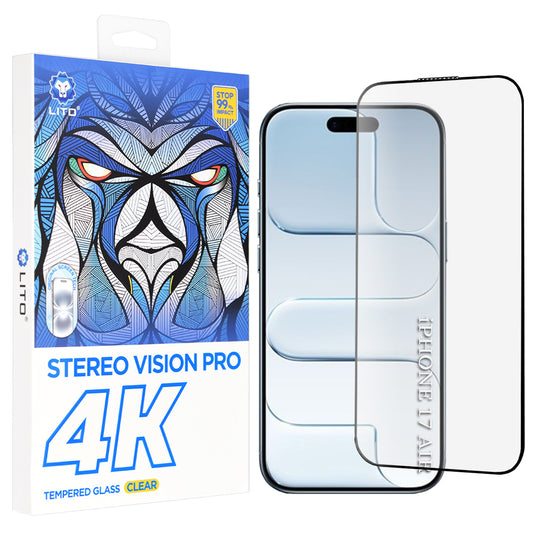 Pellicola Protettiva Schermo Lito D+ Max 4K per Apple iPhone 17 Air, Vetro Temperato, Full Glue, Nera
