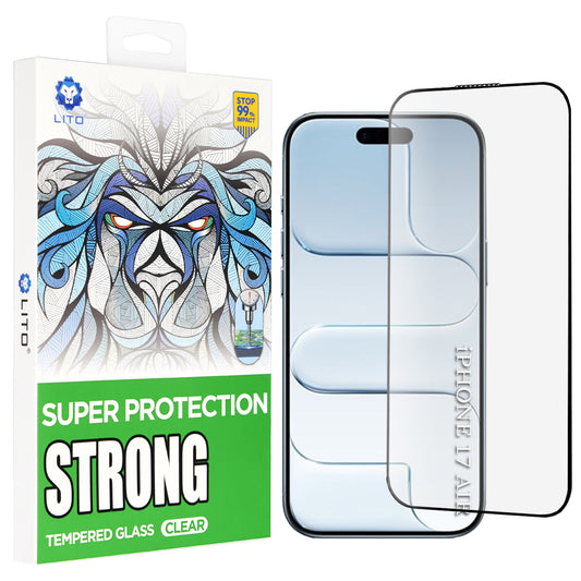 Pellicola Protettiva Schermo Lito D+ Max Strong per Apple iPhone 17 Air, Vetro Temperato, Full Glue, Nera