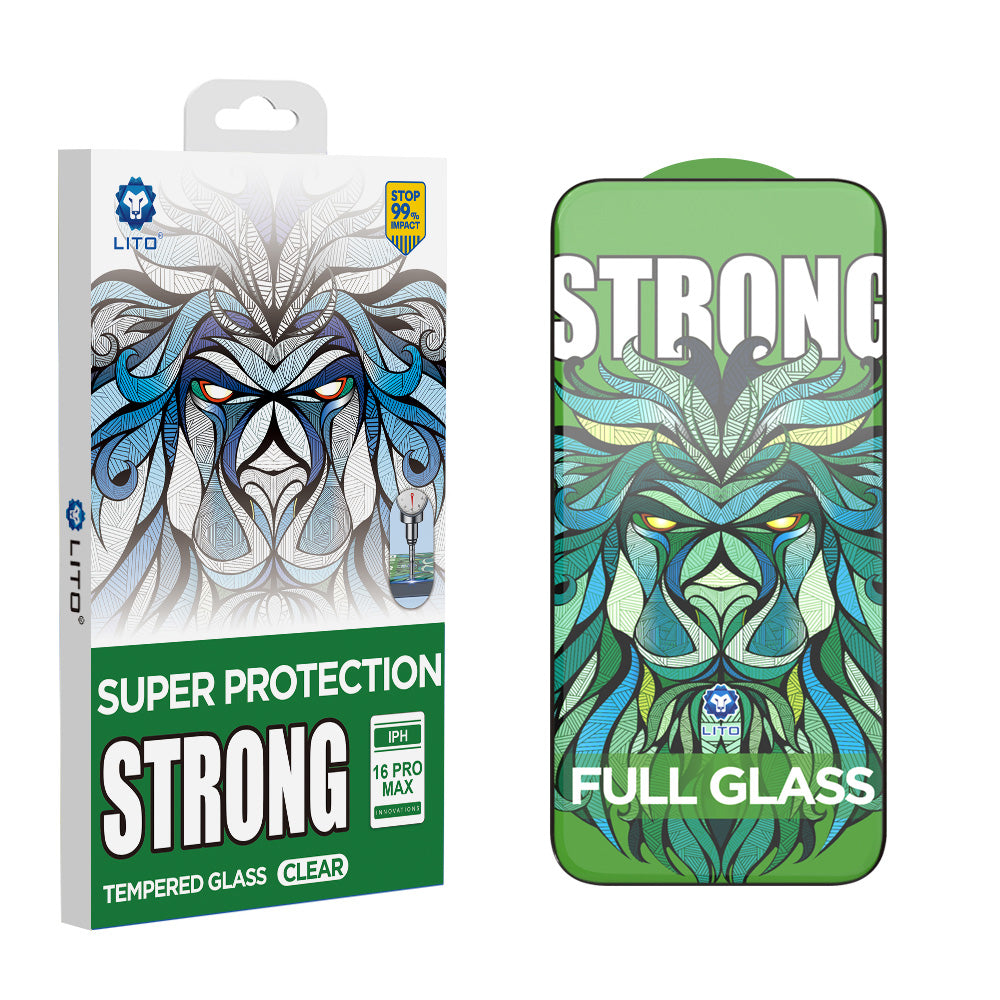 Pellicola Protettiva Schermo Lito D+ Max Strong per Apple iPhone 17 Pro, Vetro Temperato, Full Glue, Nera