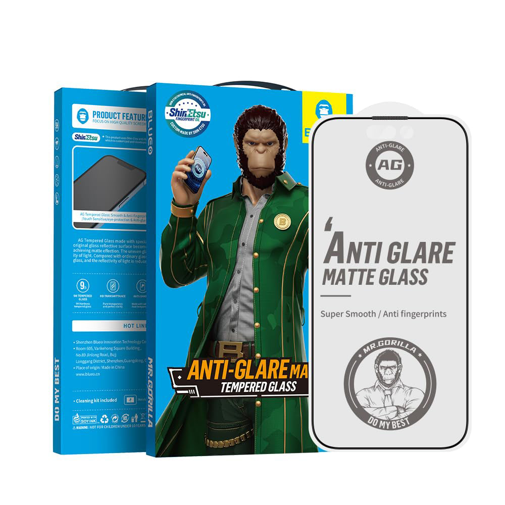 Pellicola Protettiva Schermo Matte Blueo Anti-Riflesso per Apple iPhone 17 Air, Vetro Temperato, Full Glue