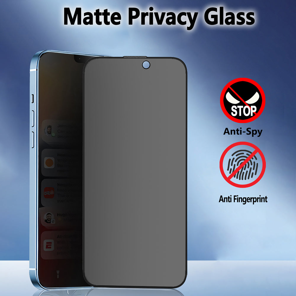 Pellicola protettiva per schermo Matte Privacy Blueo Anti-Peep per Apple iPhone 14 Pro, Vetro Temperato, Colla Completa