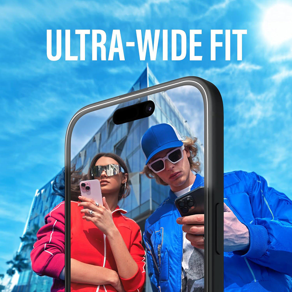Pellicola Protettiva Schermo PanzerGlass Ultra-Wide Fit per Apple iPhone 16 / 15, Vetro Temperato, Full Glue, Nera