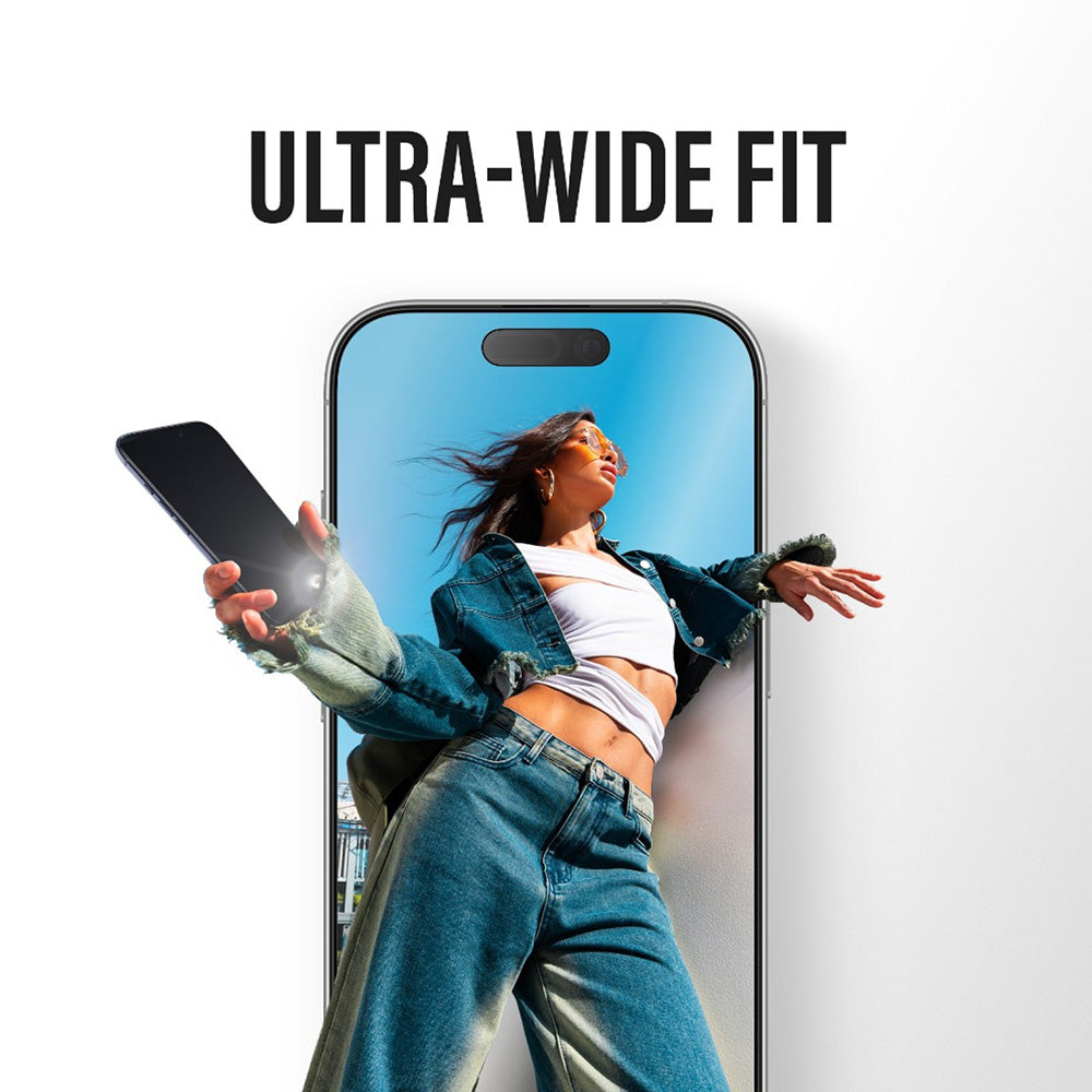Pellicola protettiva per schermo PanzerGlass Ultra-Wide Fit Stealth Fastfit per Apple iPhone 17 Pro Max, Vetro Temperato, Full Glue, Nera