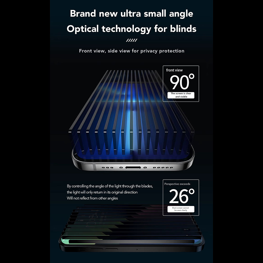 Pellicola protettiva per schermo Privacy Anank 2X Rinforzata per Apple iPhone 15, Vetro Temperato, Colla Completa, 2.5D