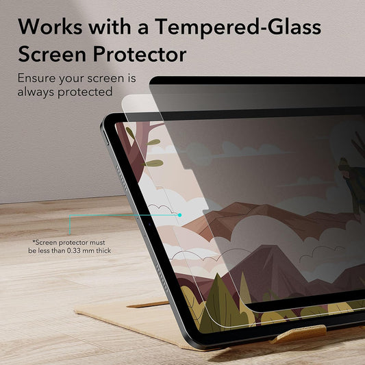 Pellicola Protettiva Schermo Privacy ESR Magnetica per Apple iPad Pro 12.9 (2022) / Pro 12.9 (2021) / Pro 12.9 (2020), Plastica