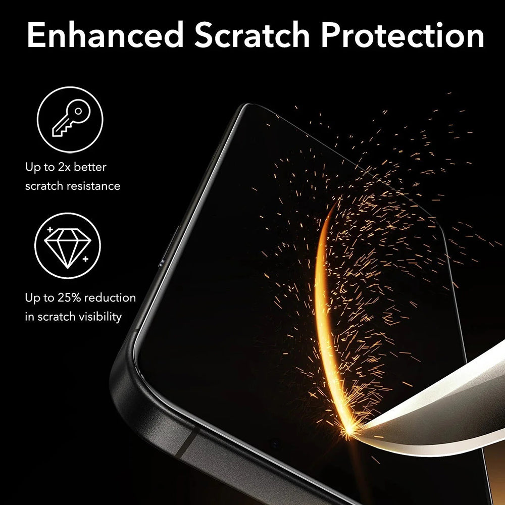 Pellicola protettiva Privacy Screen ESR UltraFit Armorite Pro per Apple iPhone 17 / 16 Pro, Vetro Temperato, Full Glue, Set 3 pezzi