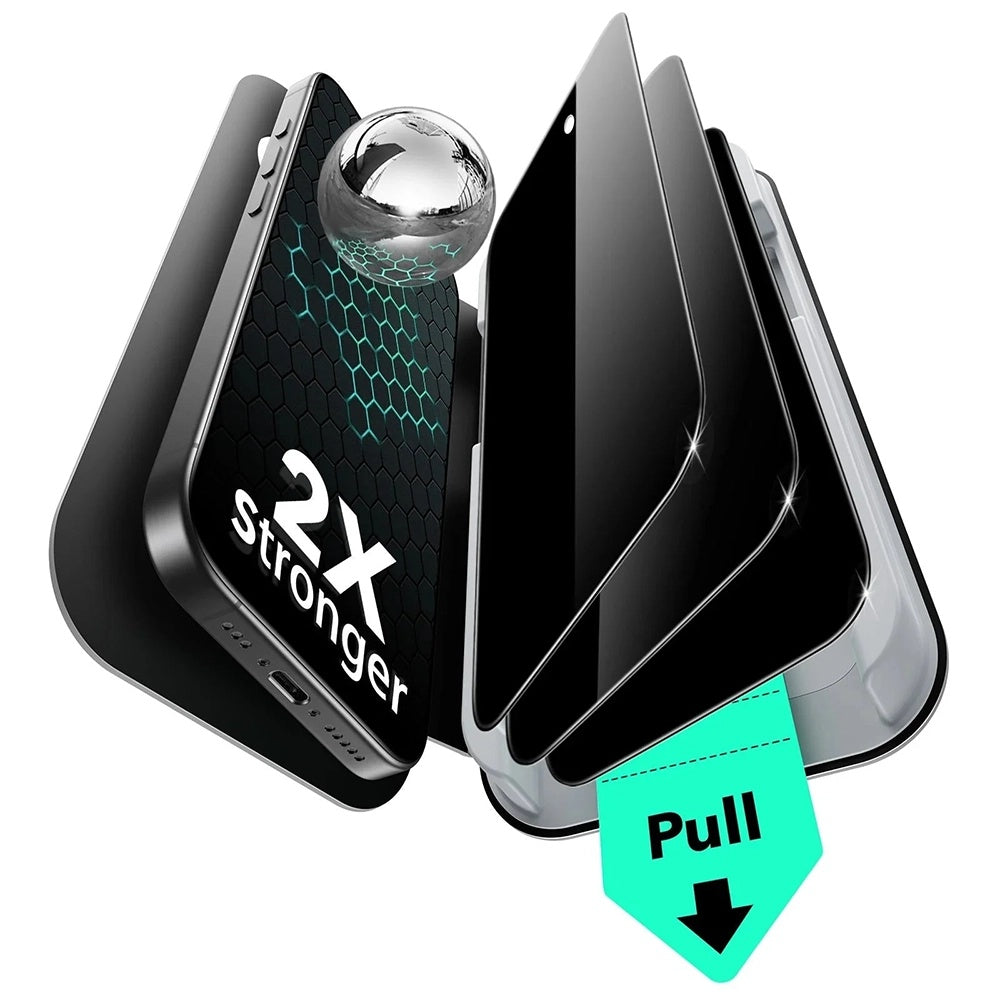 Pellicola Protettiva Schermo Privacy ESR UltraFit per Apple iPhone 17 / 16 Pro, Vetro Temperato, Full Glue, Set 3 pezzi