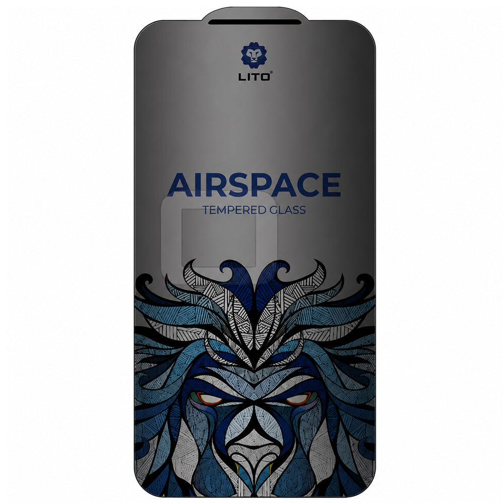 Pellicola protettiva per schermo Privacy Lito Airspace Border per Apple iPhone 18 Pro, Vetro temperato, Full Glue