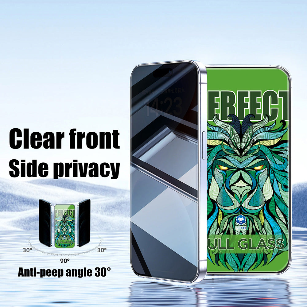 Pellicola Protettiva Schermo Privacy Lito D+ Max Strong per Apple iPhone 17 / 16 Pro, Vetro Temperato, Full Glue