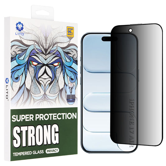 Pellicola Protettiva Schermo Privacy Lito D+ Max Strong per Apple iPhone 17 Air, Vetro Temperato, Full Glue