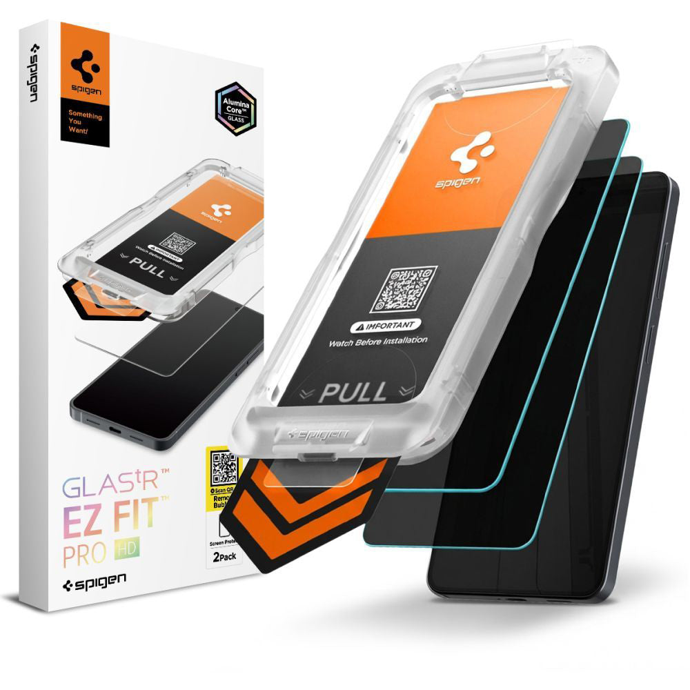 Pellicola Protettiva Schermo Privacy Spigen GlastR EZ FIT Pro HD per Samsung Galaxy S26 Plus S947, Vetro Temperato, Full Glue, Set 2 pezzi AGL11085