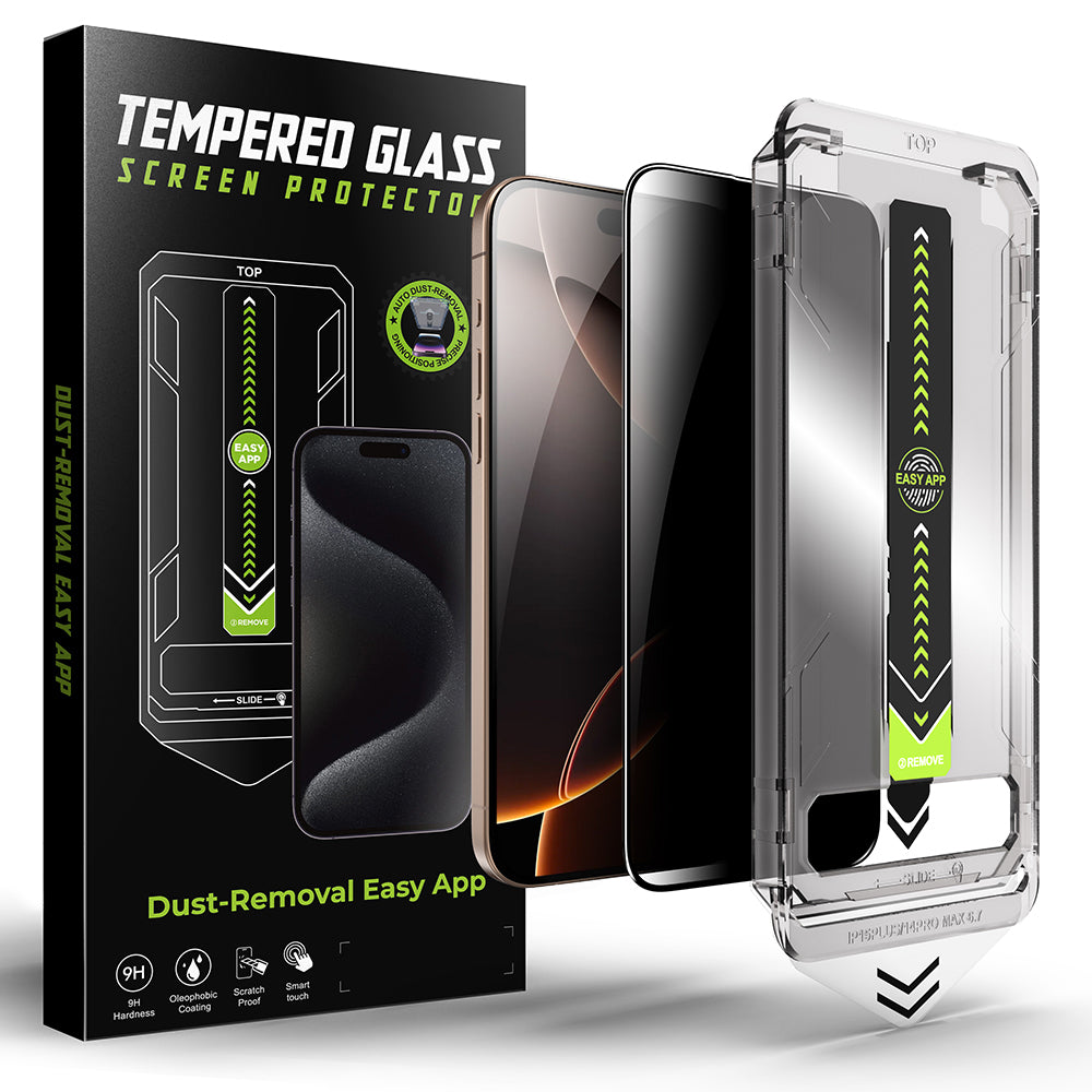 Pellicola protettiva per schermo Privacy Techsuit TitanGlass per Apple iPhone 15 Pro, Vetro temperato, Full Glue