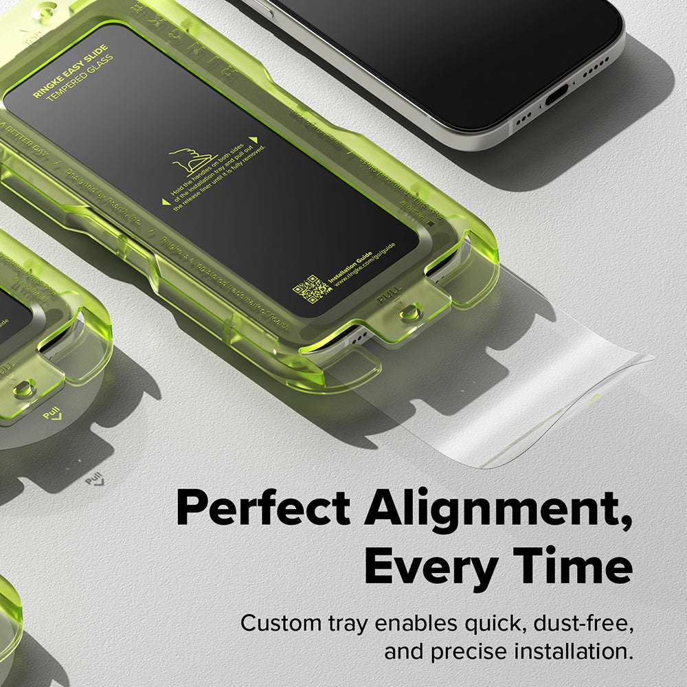 Pellicola protettiva per schermo Ringke Easy Slide per Apple iPhone 18 Pro / 17 Pro, Vetro temperato, Full Glue, Set da 2 pezzi