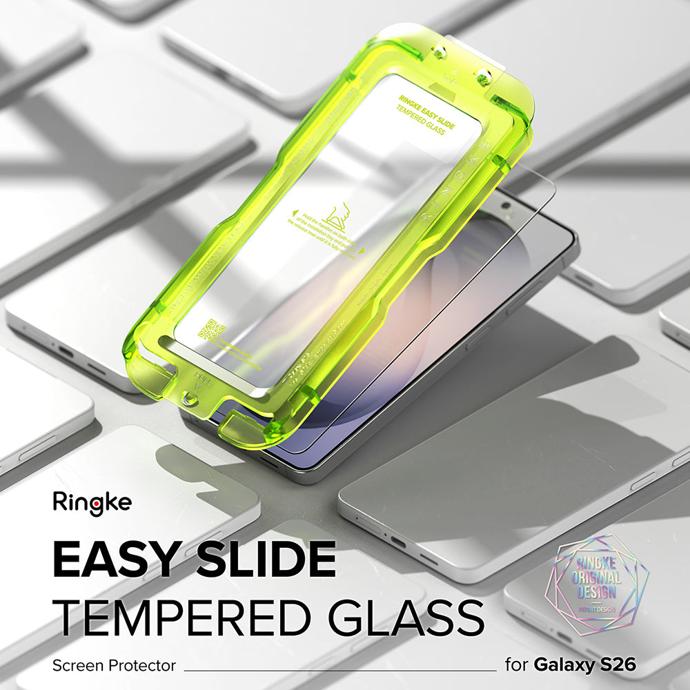 Pellicola protettiva Schermo Ringke Easy Slide per Samsung Galaxy S26 S942, Vetro Temperato, Full Glue, Set 2 pezzi