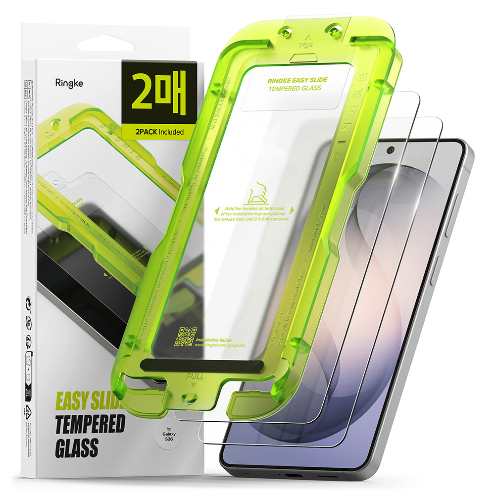 Pellicola protettiva Schermo Ringke Easy Slide per Samsung Galaxy S26 S942, Vetro Temperato, Full Glue, Set 2 pezzi