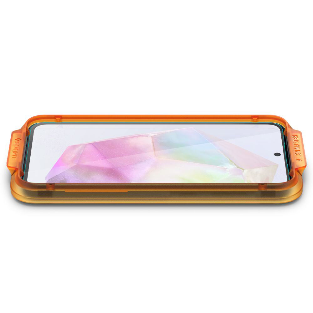 Pellicola Protettiva Schermo Spigen GlastR Align Master per Samsung Galaxy M35 / A35 5G A356, Vetro Temperato, Full Glue, Set 2 pezzi AGL07772
