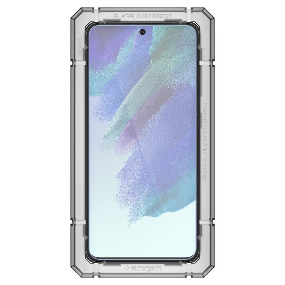 Pellicola Protettiva Schermo Spigen GlastR Align Master per Samsung Galaxy S21 FE 5G G990, Vetro Temperato, Full Glue, Set 2 pezzi AGL03088
