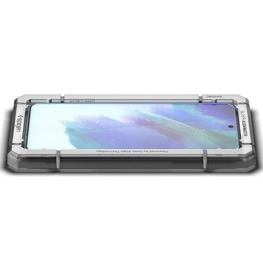 Pellicola Protettiva Schermo Spigen GlastR Align Master per Samsung Galaxy S21 FE 5G G990, Vetro Temperato, Full Glue, Set 2 pezzi AGL03088