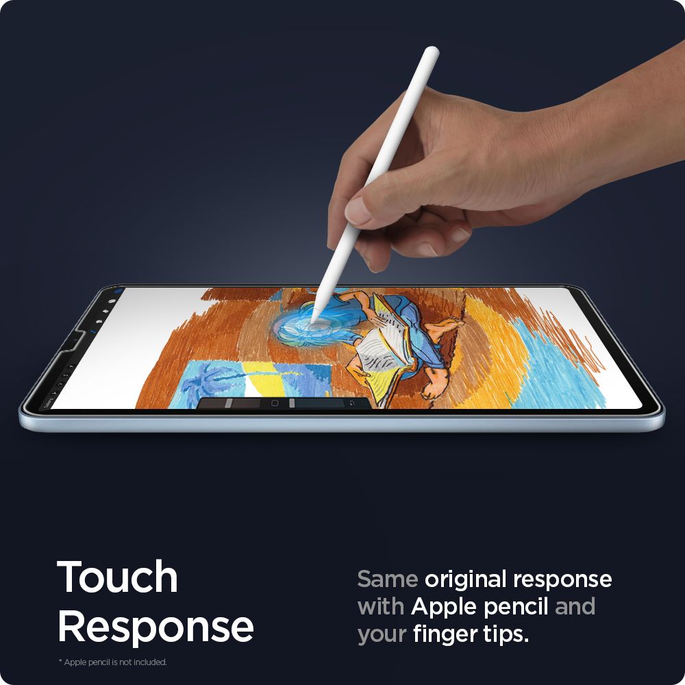 Pellicola Protettiva Schermo Spigen GlastR EZ FIT per Apple iPad Air (2022) / Pro 11 (2021) / Air (2020), Vetro Temperato, Full Glue AGL02065