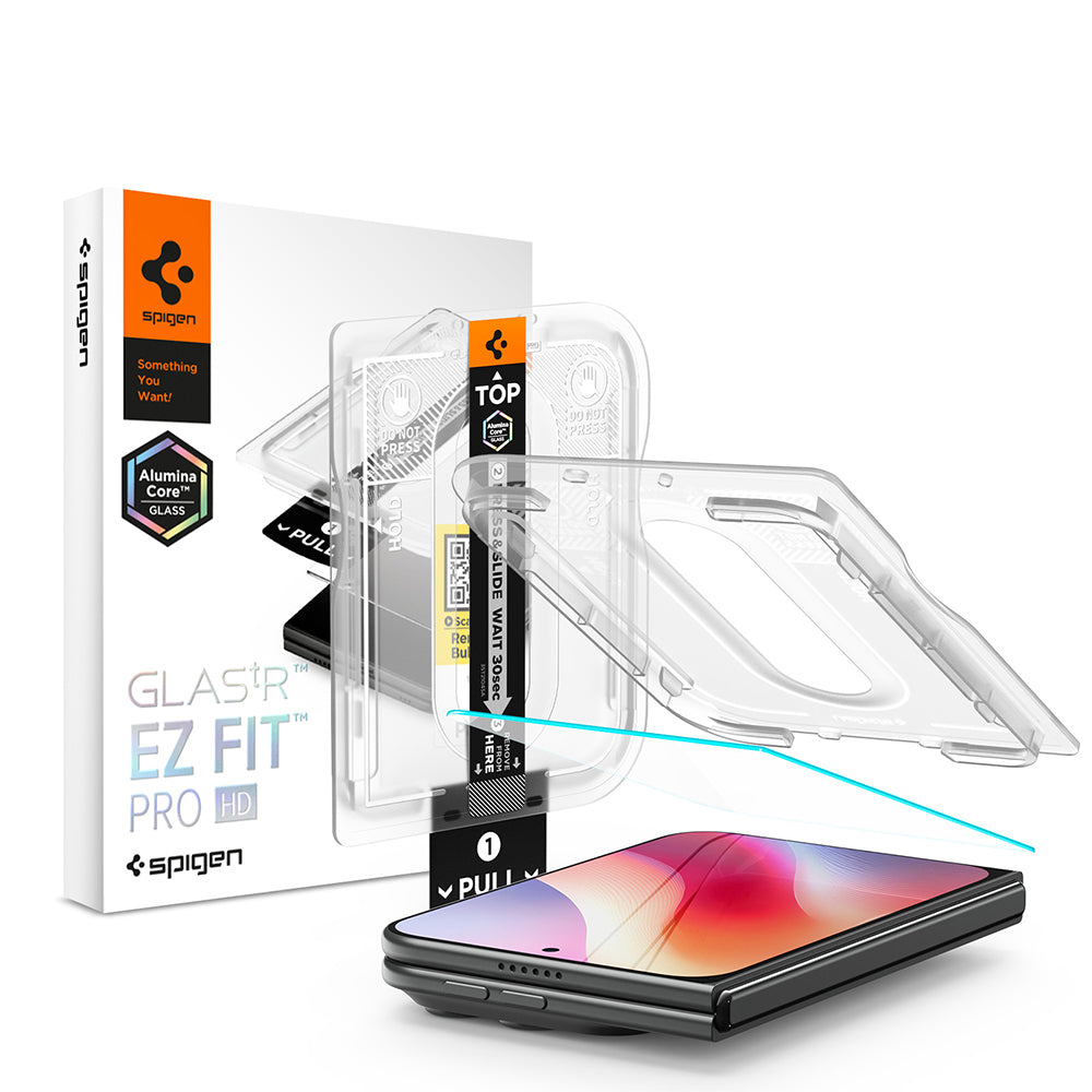 Pellicola protettiva per schermo esterno Spigen GlastR EZ FIT Pro HD per Apple iPhone Duo, Vetro temperato, Full Glue AGL12014