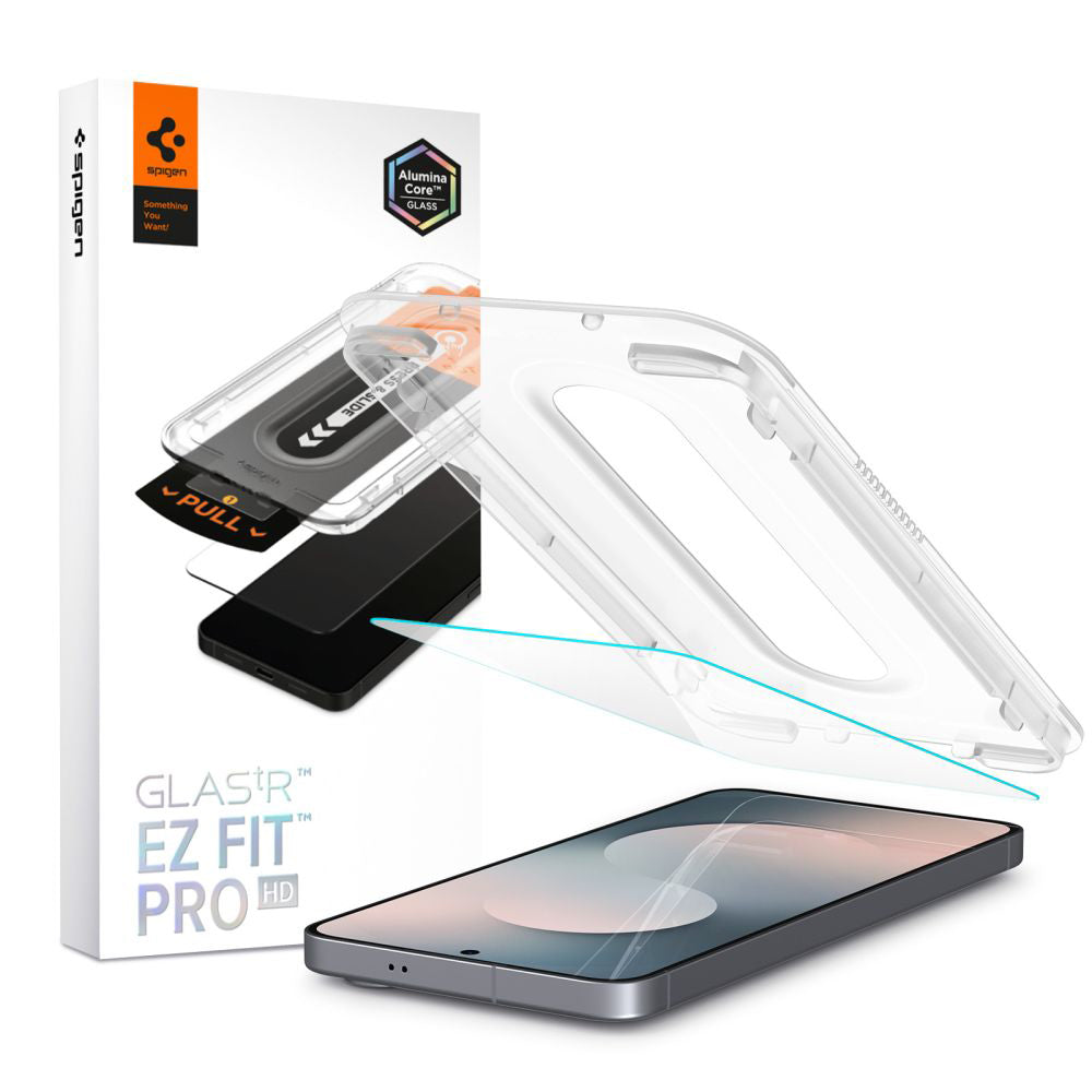 Pellicola Protettiva Schermo Spigen GlastR EZ FIT Pro HD per Samsung Galaxy S25 FE, Vetro Temperato, Full Glue AGL10203