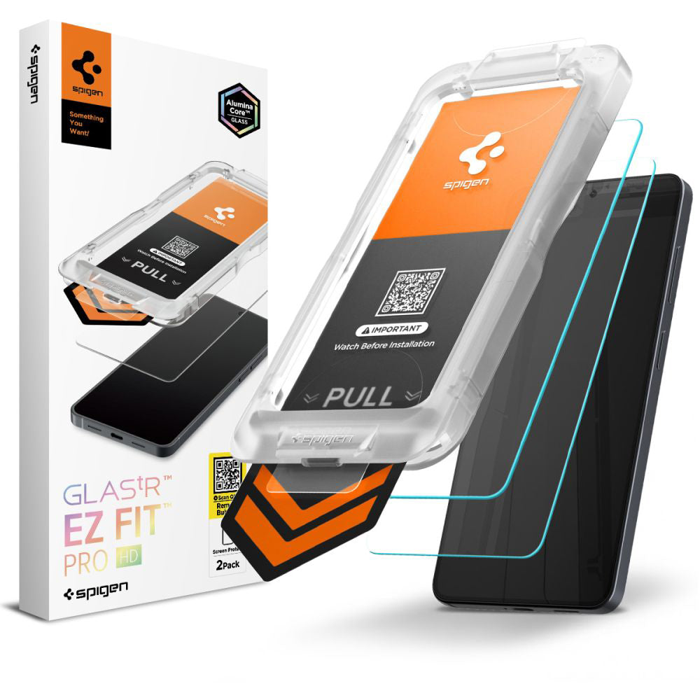 Pellicola Protettiva Schermo Spigen GlastR EZ FIT Pro HD per Samsung Galaxy S26 Plus S947, Vetro Temperato, Full Glue, Set 2 pezzi AGL11084