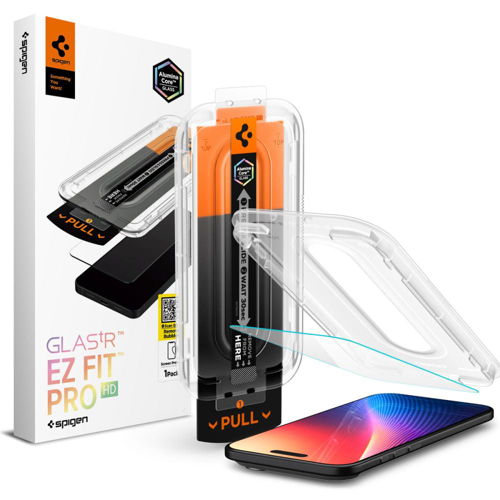 Pellicola Protettiva Schermo Spigen GlastR EZ FIT Pro per Apple iPhone 17 Air, Vetro Temperato, Full Glue AGL09870