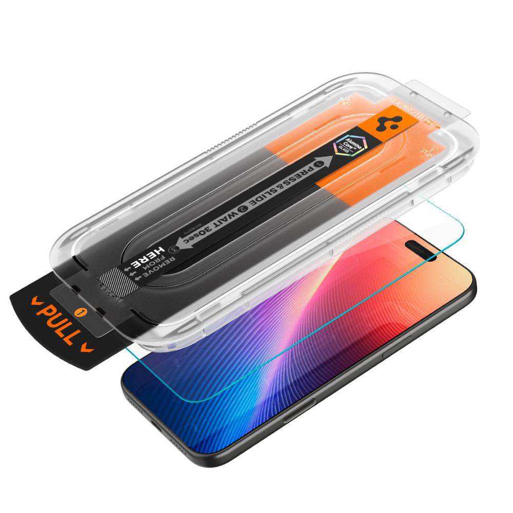 Pellicola Protettiva Schermo Spigen GlastR EZ FIT Pro per Apple iPhone 17 Pro / 17 / 16 Pro, Vetro Temperato, Full Glue