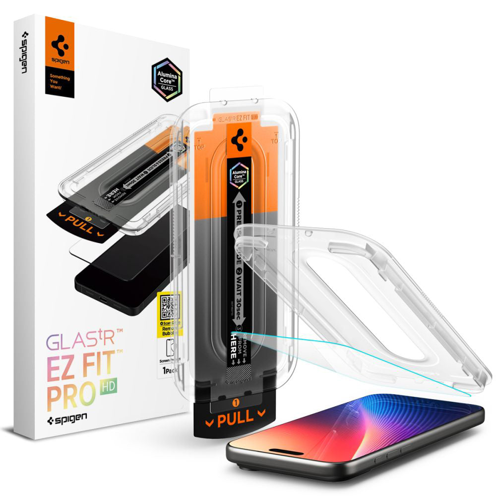 Pellicola Protettiva Schermo Spigen GlastR EZ FIT Pro per Apple iPhone 17 Pro / 17 / 16 Pro, Vetro Temperato, Full Glue
