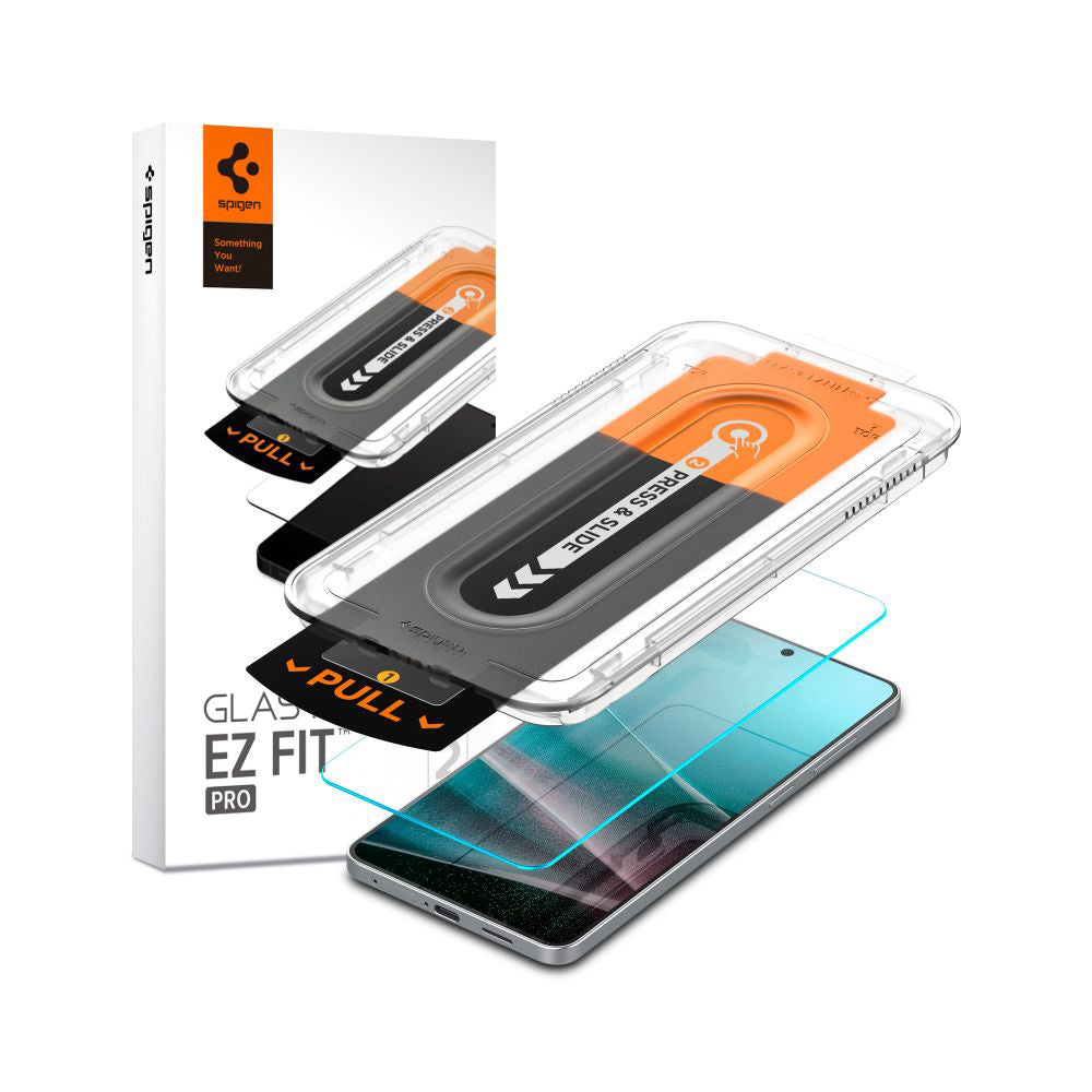 Pellicola protettiva Schermo Spigen GlastR EZ FIT Pro per Samsung Galaxy S25 Edge S937, Vetro Temperato, Full Glue