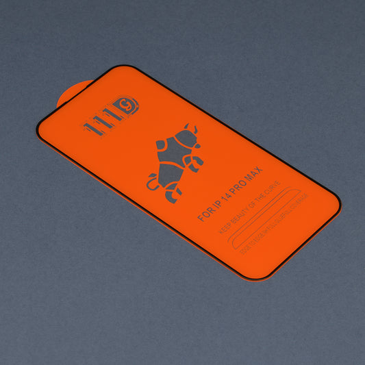 Pellicola protettiva per schermo Techsuit per Apple iPhone 14 Pro, Vetro temperato, Full Glue, 111D, Nero