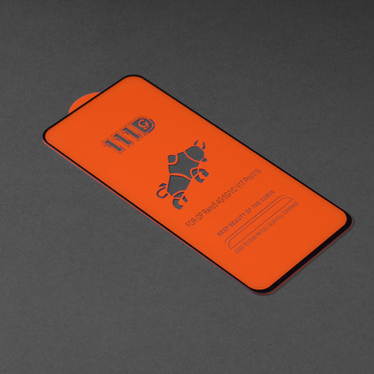 Pellicola protettiva per schermo Techsuit per Oppo Reno6 5G, Vetro temperato, Full Glue, 111D, Nero