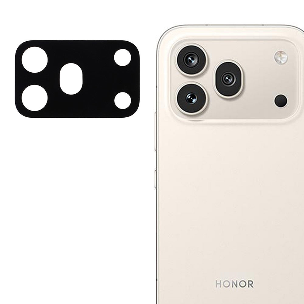 Pellicola protettiva per fotocamera posteriore Techsuit per Honor 600 Pro, vetro temperato, nero