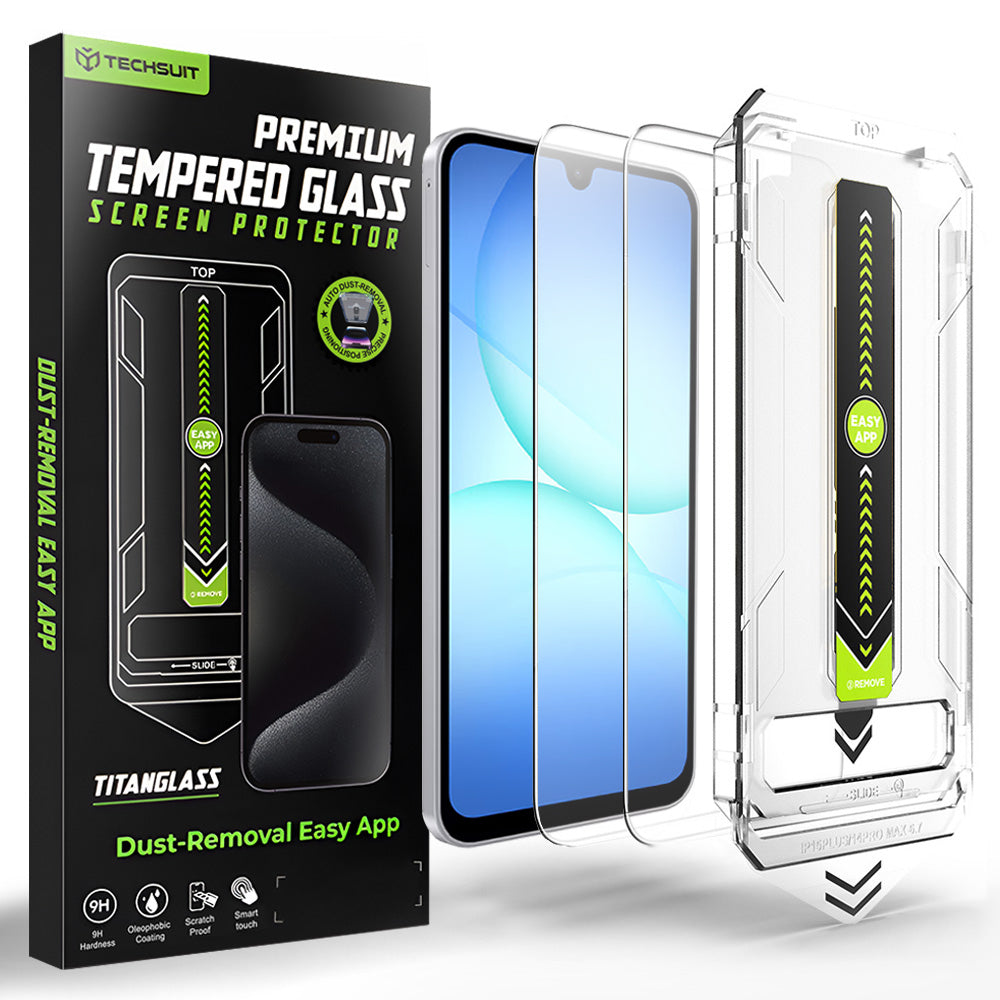Pellicola protettiva per schermo Techsuit TitanGlass CrystalHD per Samsung Galaxy A17 5G / A16 5G A166 / A16 4G A165, Vetro Temperato, Set da 2 pezzi