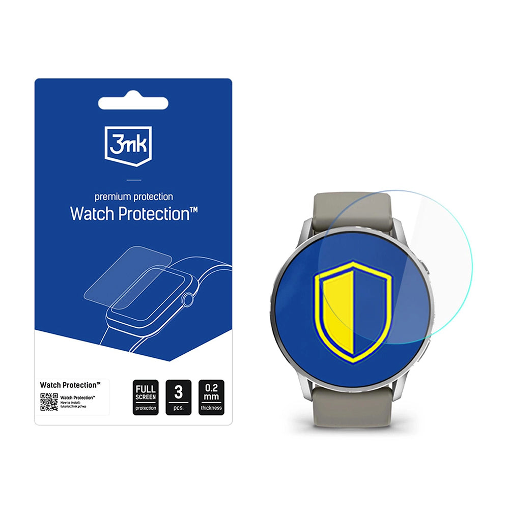 Pellicola Protettiva 3MK Arc per Garmin Venu 4 45mm, Set 3 pezzi, Plastica