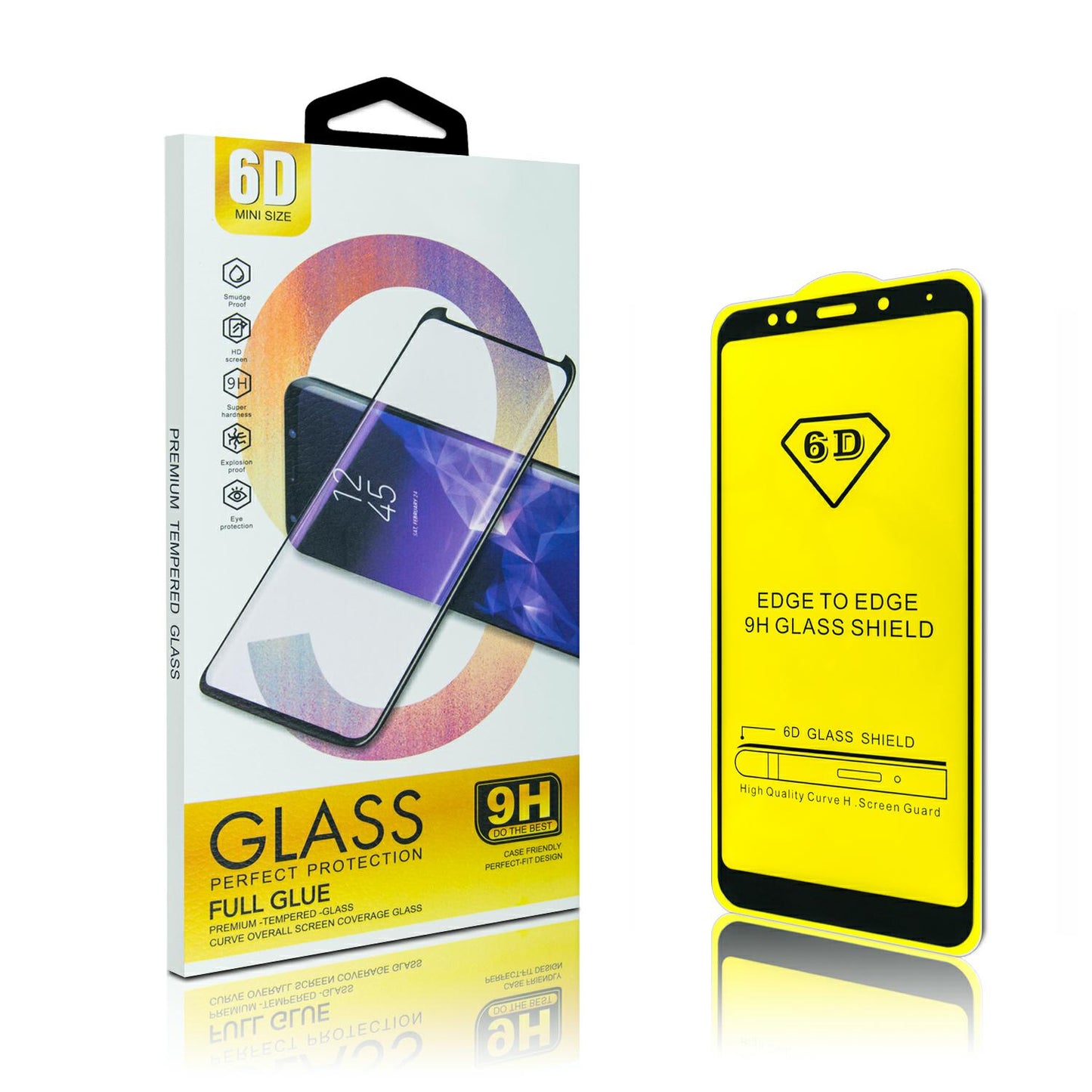 Pellicola protettiva per schermo OEM per Huawei P30 lite New Edition / P30 lite, Vetro temperato, Full Glue, 6D, Nero