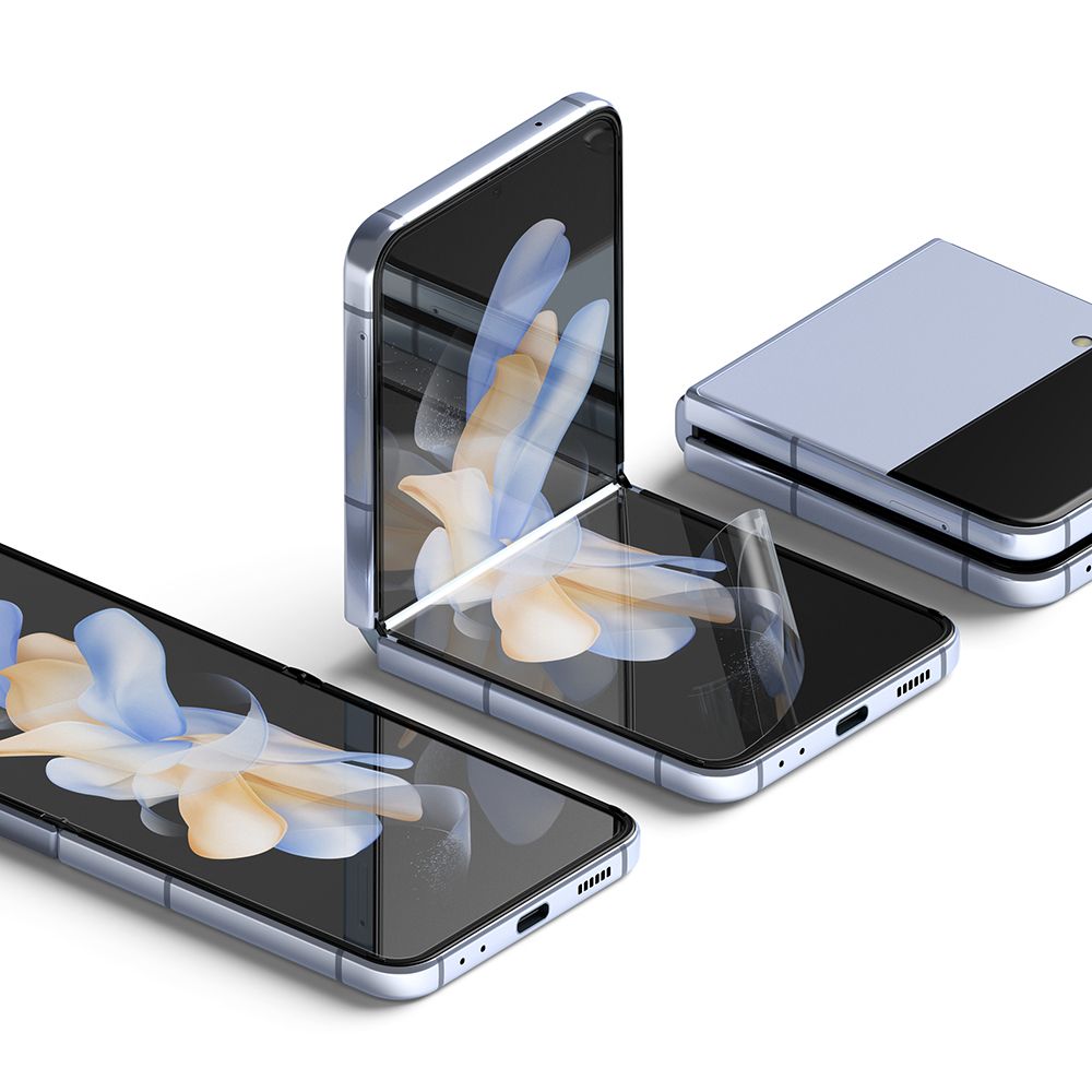Pellicola Protettiva Interna Schermo Ringke Dual Easy per Samsung Galaxy Z Flip4 F721, Plastica, Set 2 pezzi