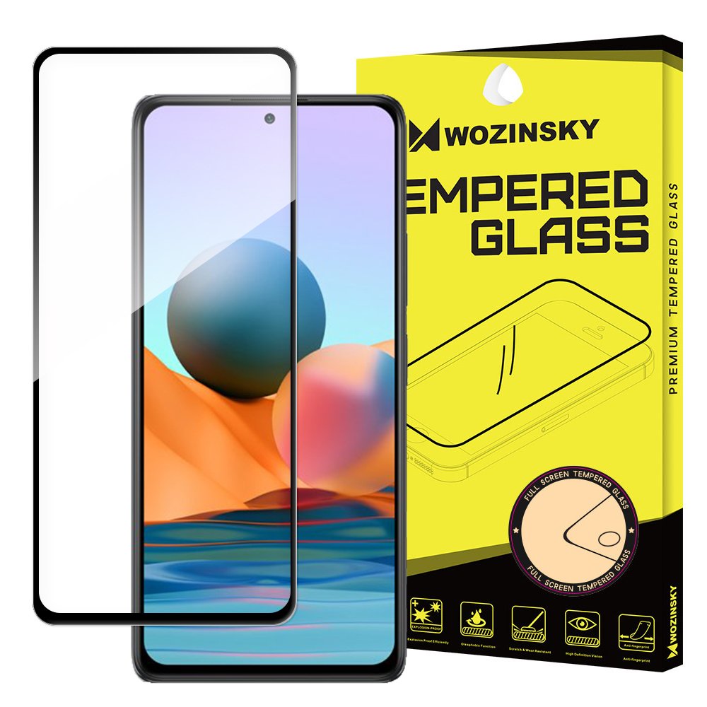 Pellicola Protettiva Schermo WZK per Xiaomi 12T / 12T Pro / Redmi Note 10 Pro, Vetro Temperato, Full Glue, Nera