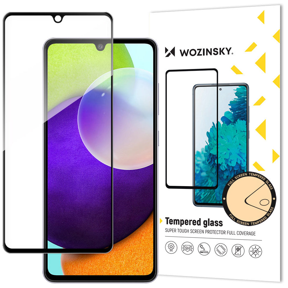 Pellicola Protettiva Schermo WZK per Samsung Galaxy A33 5G A336, Vetro Temperato, Full Glue, Nera