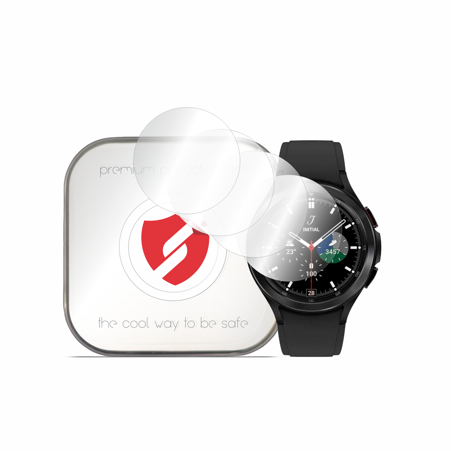 Pellicola Protettiva Smart Protection Premium Classic per Samsung Galaxy Watch4 Classic 46mm, Set da 4 pezzi, Plastica