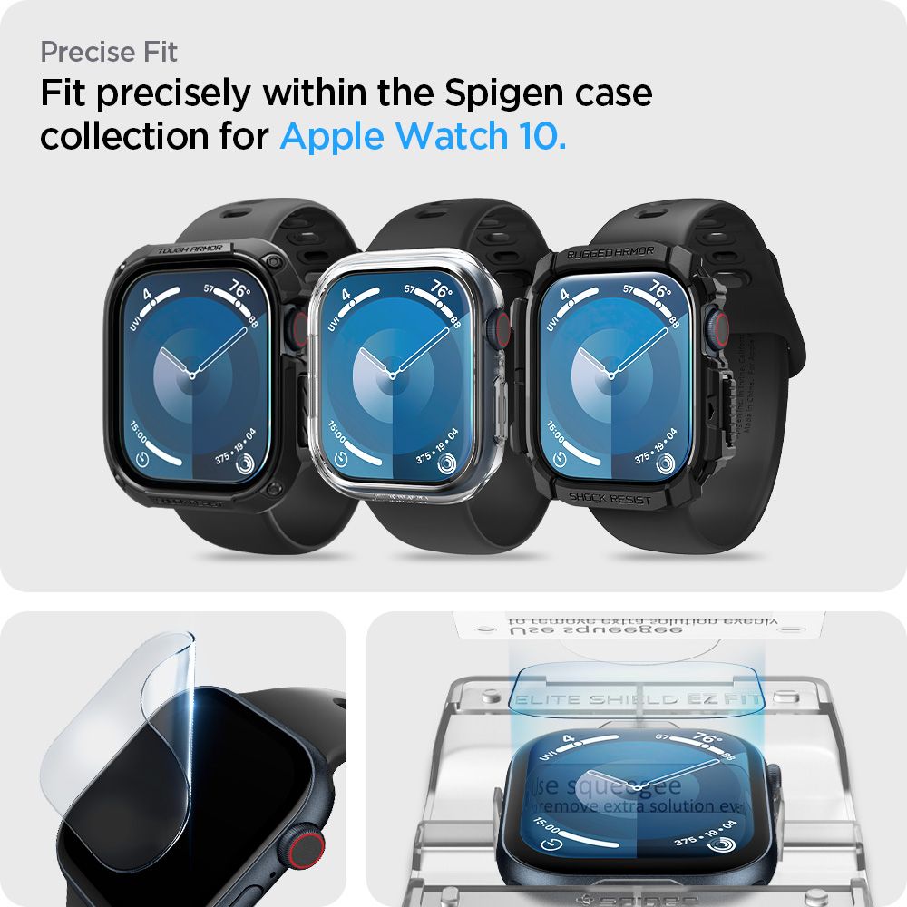 Spigen Elite Shield EZ FIT per Apple Watch serie 46mm, Set 2 pezzi, plastica AFL08579