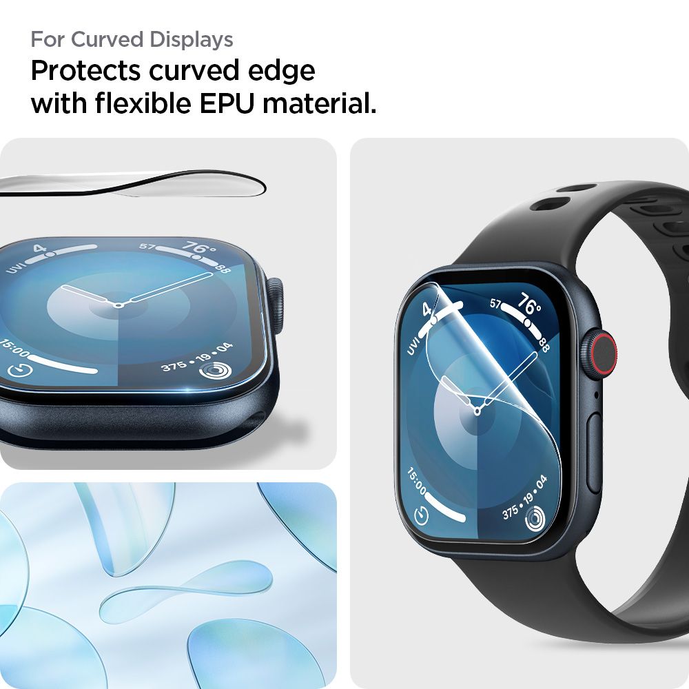 Spigen Elite Shield EZ FIT per Apple Watch serie 46mm, Set 2 pezzi, plastica AFL08579