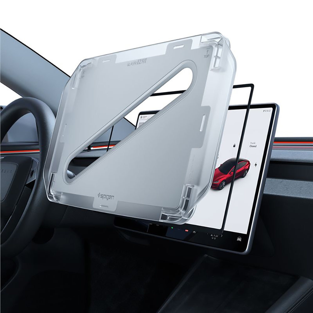 Pellicola Protettiva Spigen GlastR EZ FIT per Navigazione Tesla Y (2026 / 2025) / 3 (2026 / 2025 / 2024), Vetro Temperato AGL10654