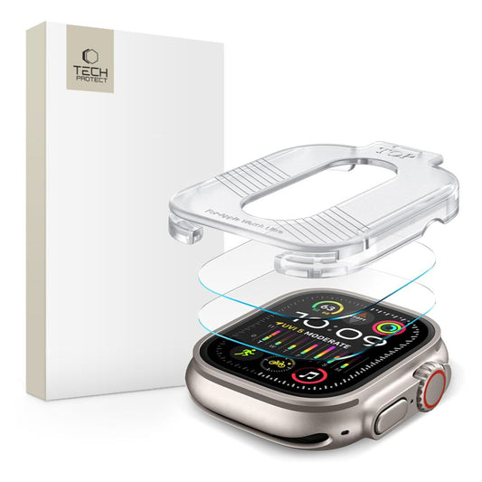Tech-Protect Set di fogli protettivi supremi per Apple Watch Ultra Series, set di 2 pezzi, protezione del vetro