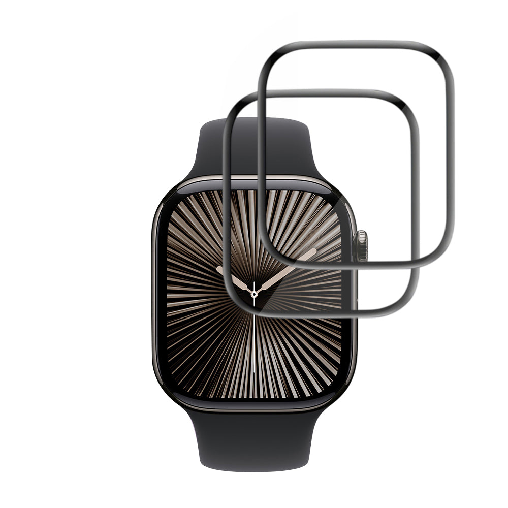 Pellicola Protettiva Techsuit Nano Flex per Apple Watch Series 10 / 11 42mm, Set 2 pezzi, Plastica, Nera