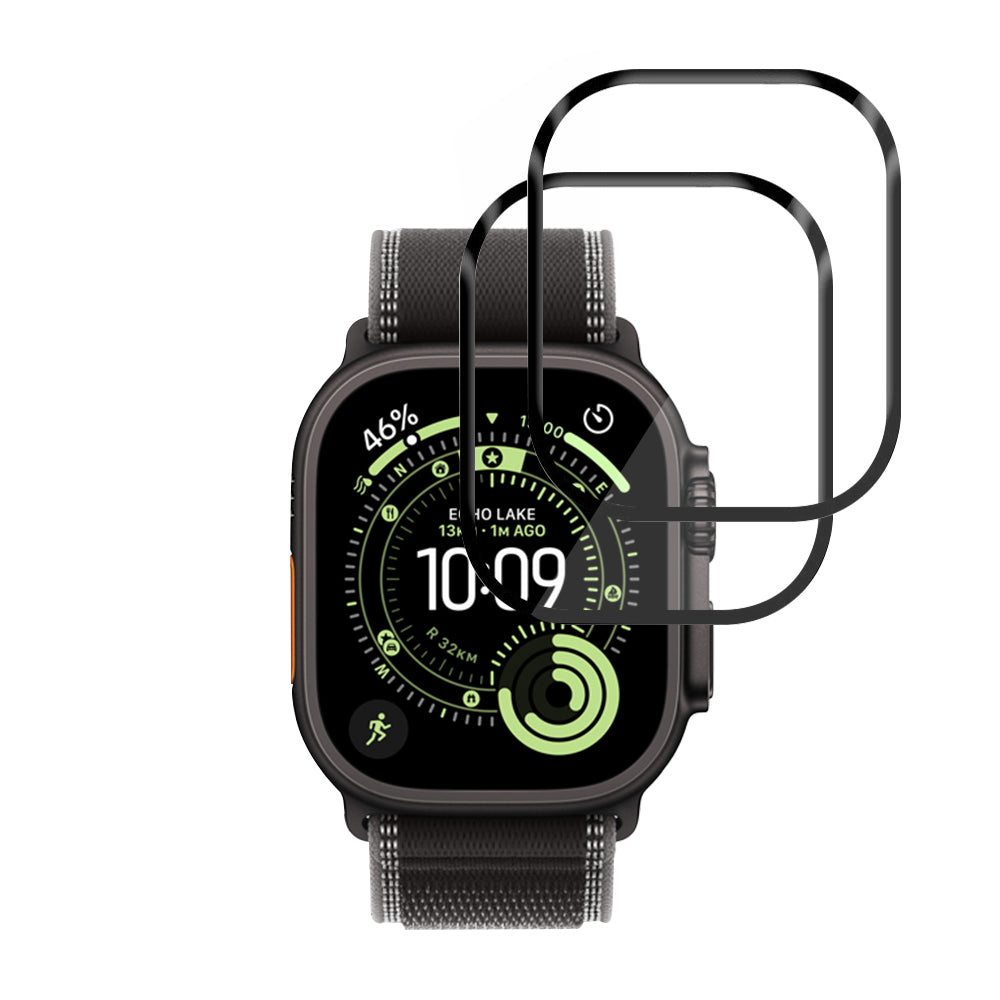 Pellicola Protettiva Techsuit Nano Flex per Apple Watch Ultra Series, Set 2 pezzi, Plastica, Nera