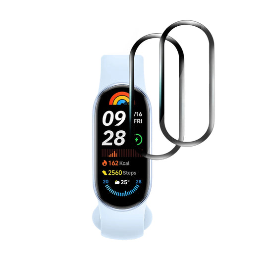 Pellicola Protettiva Techsuit Nano Flex per Xiaomi Smart Band 9, Set 2 pezzi, Plastica, Nera