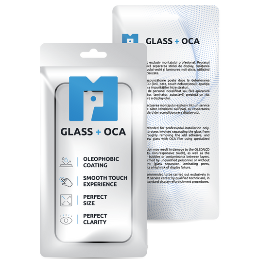 Vetro Schermo + OCA MP compatibile con Apple iPhone 15 Pro Max, Nero