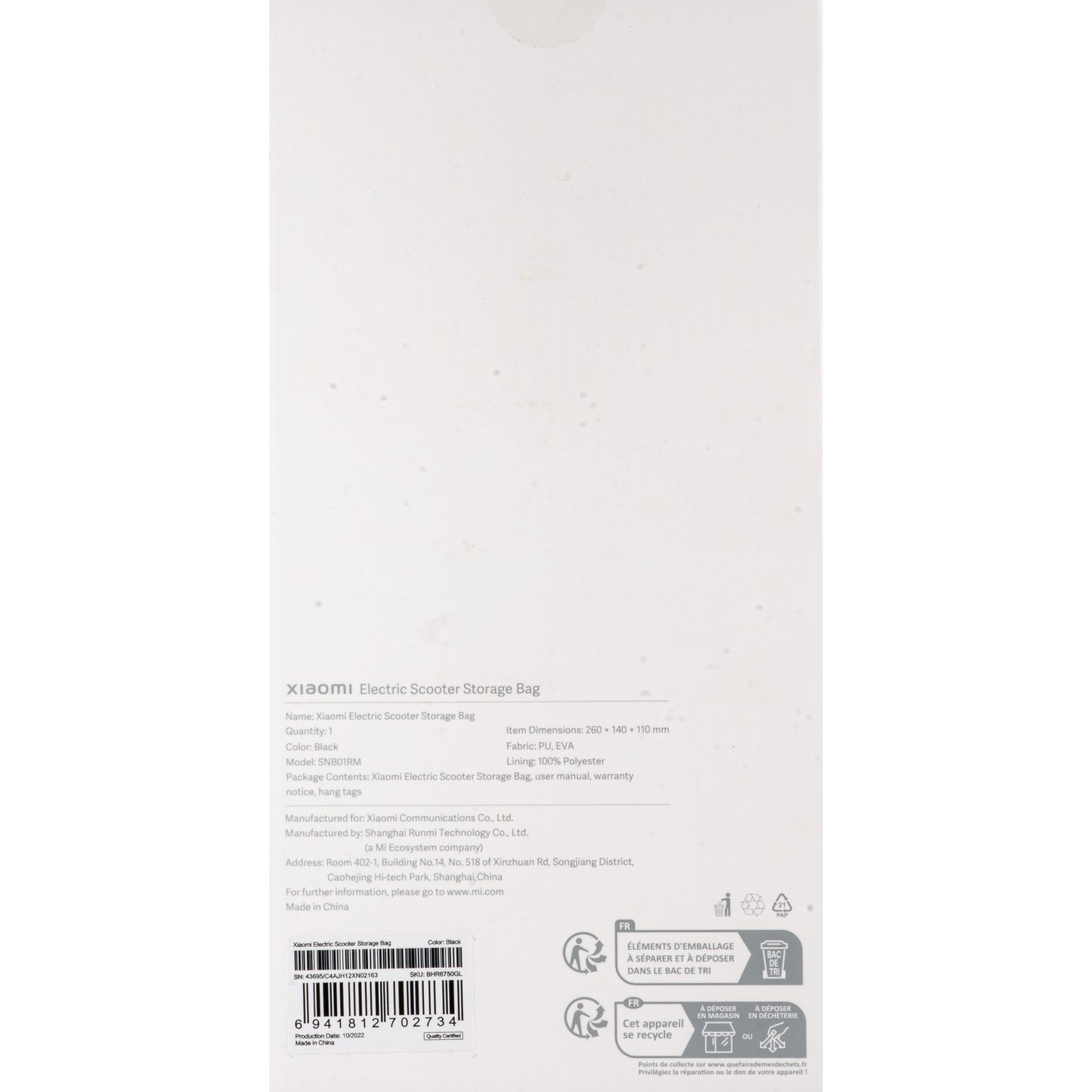 Borsa da Trasporto Xiaomi per Monopattino BHR6750GL