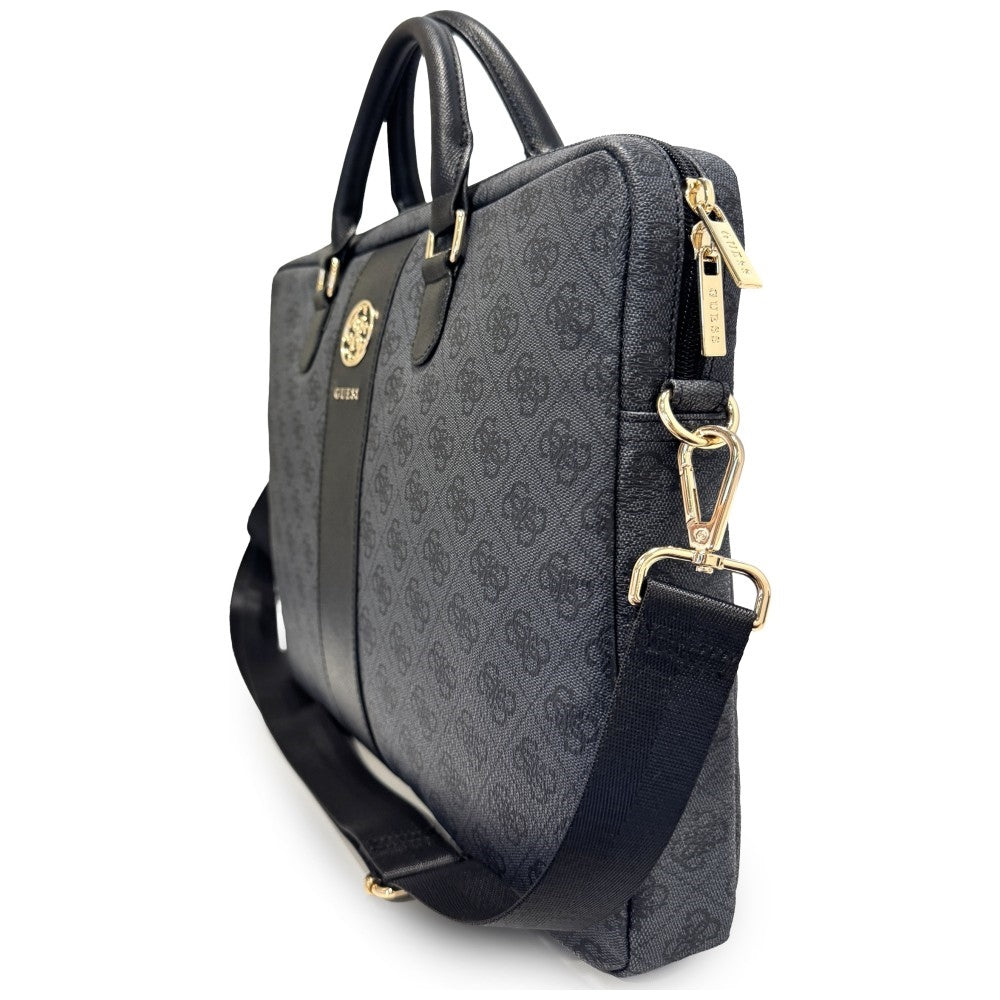 Borsa Guess 4G Round Classic Logo per Laptop 16 pollici, Nera